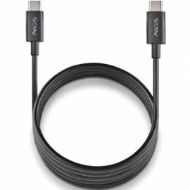 CABLE USB 2.0 TIPO-C NGS ZYRO 60W-1/ USB TIPO-C MACHO - USB TIPO-C MACHO/ HASTA 60W/ 480MBPS/ 1M/ NEGRO