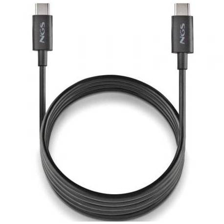 CABLE USB 2.0 TIPO-C NGS ZYRO 60W-1/ USB TIPO-C MACHO - USB TIPO-C MACHO/ HASTA 60W/ 480MBPS/ 1M/ NEGRO