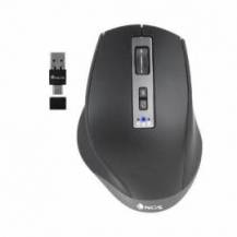 RATÓN ERGONÓMICO INALÁMBRICO NGS BLUR-RB/ BATERÍA RECARGABLE/ HASTA 3200 DPI/ NEGRO