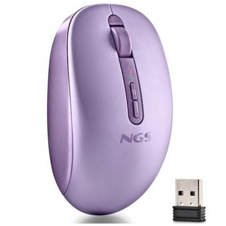 RATÓN ERGONÓMICO INALÁMBRICO NGS FOG DUAL FOGDUALPURPLE SILENCIOSO/ HASTA 1600 DPI/ PÚRPURA