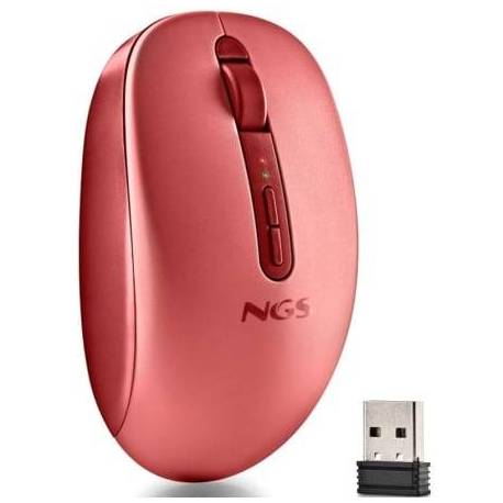 RATÓN ERGONÓMICO INALÁMBRICO NGS FOG DUAL FOGDUALRED SILENCIOSO/ HASTA 1600 DPI/ ROJO