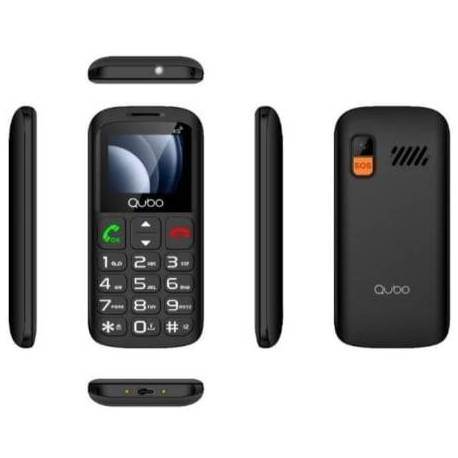 TELÉFONO MÓVIL QUBO P-186BKC 4G PARA PERSONAS MAYORES/ NEGRO