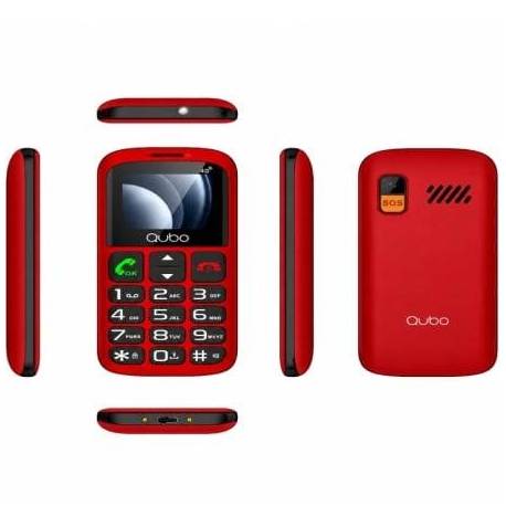 TELÉFONO MÓVIL QUBO P-186RD 4G PARA PERSONAS MAYORES/ ROJO