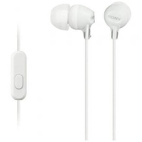 AURICULARES INTRAUDITIVOS SONY MDR-EX15AP/ CON MICRÓFONO/ JACK 3.5/ BLANCOS