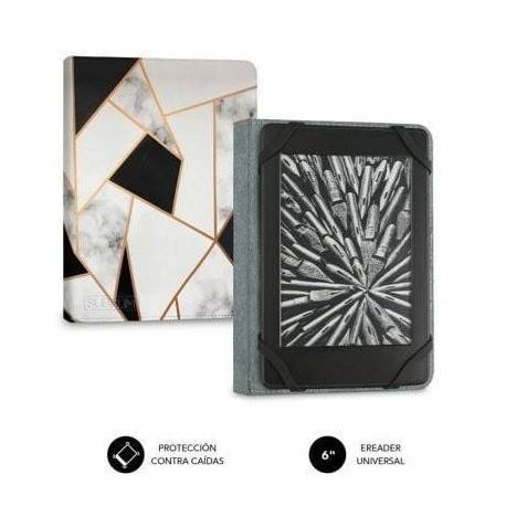 FUNDA PARA LIBRO ELECTRÓNICO SUBBLIM 1EC011 CLEVER EBOOK CASE 6' MÁRMOL NEGRO