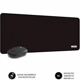 SET RATÓN INALÁMBRICO Y ALFOMBRILLA SUBBLIM HARMONY BLACK/ HASTA 1200 DPI
