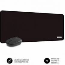 SET RATÓN INALÁMBRICO Y ALFOMBRILLA SUBBLIM HARMONY BLACK/ HASTA 1200 DPI