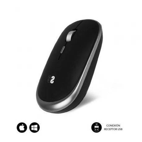 RATÓN MINI INALÁMBRICO SUBBLIM WIRELESS MINI/ HASTA 1600 DPI/ GRIS ESPACIAL