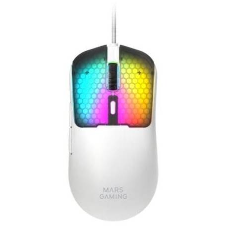 RATÓN GAMING MARS GAMING MM-VIPER/ HASTA 12800 DPI/ BLANCO