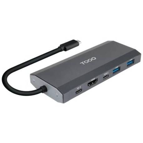 DOCKING USB TIPO-C TOOQ TQE-2241G/ RANURA SSD M.2/ 1XHDMI/ 2XUSB/ 1XUSB TIPO-C/ 1XLECTOR TARJETAS/ 1XUSB TIPO-C PD