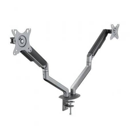 SOPORTE DE MESA PARA 2 MONITORES TOOQ DB4132TNR-G/ GIRATORIO/ INCLINABLE/ HASTA 9KG