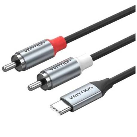 CABLE ESTÉREO VENTION BIKHH/ USB TIPO-C MACHO - 2X RCA MACHO/ 2M/ GRIS