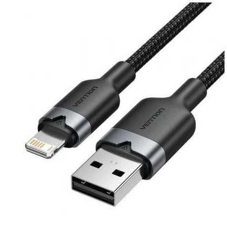 CABLE USB LIGHTNING VENTION LANBH/ USB MACHO - LIGHTNING MACHO/ 480MBPS/ 2M/ NEGRO