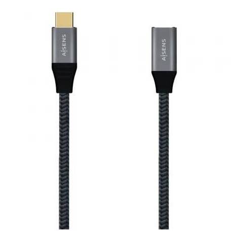 CABLE ALARGADOR USB 3.2 TIPO-C AISENS A107-0635 20GBPS 5A 100W/ USB TIPO-C MACHO - USB TIPO-C HEMBRA/ HASTA 100W/ 2500MBPS/ 1M/
