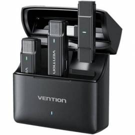 MICRÓFONO INALÁMBRICO CON CLIP VENTION NCAB0/ USB TIPO-C/ INCLUYE RECEPTOR/ 2 UNIDADES
