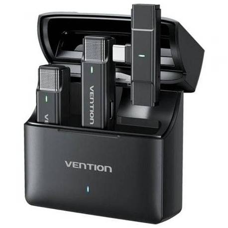MICRÓFONO INALÁMBRICO CON CLIP VENTION NCAB0/ USB TIPO-C/ INCLUYE RECEPTOR/ 2 UNIDADES