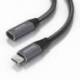 CABLE ALARGADOR USB 3.2 AISENS A107-0760/ USB TIPO-C MACHO - USB TIPO-C HEMBRA/ HASTA 100W/ 20GBPS/ 50CM/ GRIS