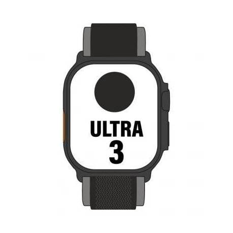 APPLE WATCH ULTRA 3/ GPS/ CELLULAR/ 49MM/ CAJA TITANIO NEGRO/ CORREA TRAIL LOOP NEGRA M/L