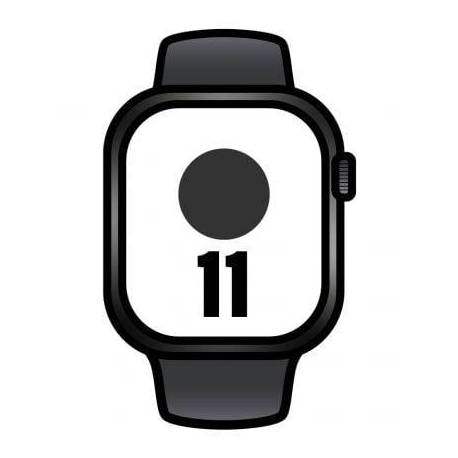 APPLE WATCH SERIES 11/ GPS/ CELLULAR/ 42MM/ NEGRO AZABACHE/ CORREA DEPORTIVA NEGRA (S/M)