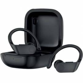 AURICULARES DEPORTIVOS BLUETOOTH DAEWOO TWS SPORT DW2012 CON ESTUCHE DE CARGA/ AUTONOMÍA 3H/ NEGROS