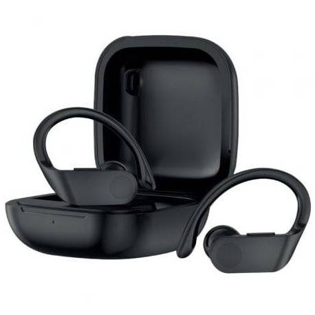 AURICULARES DEPORTIVOS BLUETOOTH DAEWOO TWS SPORT DW2012 CON ESTUCHE DE CARGA/ AUTONOMÍA 3H/ NEGROS