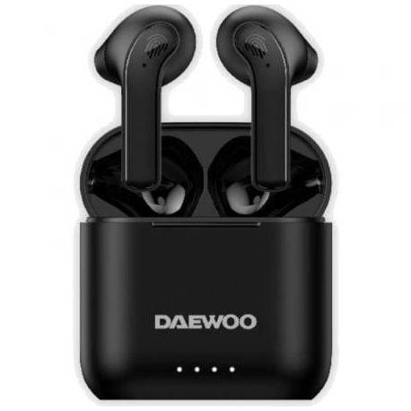 AURICULARES BLUETOOTH DAEWOO DW2020 CON ESTUCHE DE CARGA/ AUTONOMÍA 5H/ NEGROS