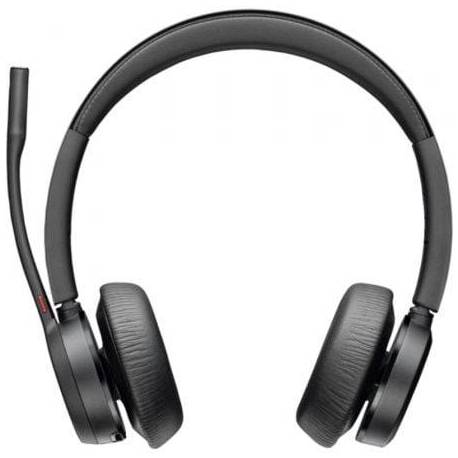 AURICULARES INALÁMBRICOS POLY VOYAGER 4320 UC + ADAPTADOR BT700 + BASE DE CARGA/ CON MICRÓFONO/ BLUETOOTH/ NEGROS