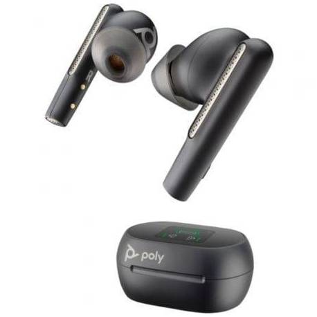 AURICULARES BLUETOOTH POLY VOYAGER FREE 60+ UC M CON ESTUCHE DE CARGA + ADAPTADOR BT700/ AUTONOMÍA 10H/ NEGROS