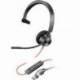 AURICULAR POLY BLACKWIRE 3310 PARA MICROSOFT TEAMS + ADAPTADOR USB-C/A/ CON MICRÓFONO/ USB TIPO-C/ NEGRO