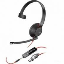 AURICULAR POLY BLACKWIRE 5210 + 3.5 MM + ADAPTADOR USB-C/A/ CON MICRÓFONO/ JACK 3.5 - USB TIPO-C/ JACK 3.5 - USB TIPO-C/ BULK/
