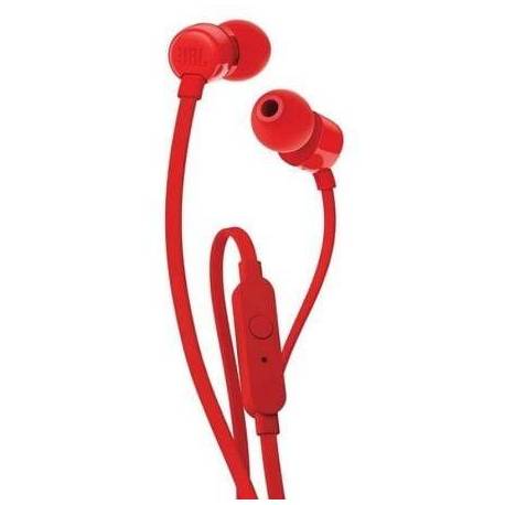AURICULARES INTRAUDITIVOS JBL T110/ CON MICRÓFONO/ JACK 3.5/ ROJOS
