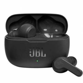 AURICULARES BLUETOOTH JBL WAVE 200TWS CON ESTUCHE DE CARGA/ AUTONOMÍA 5H/ NEGROS