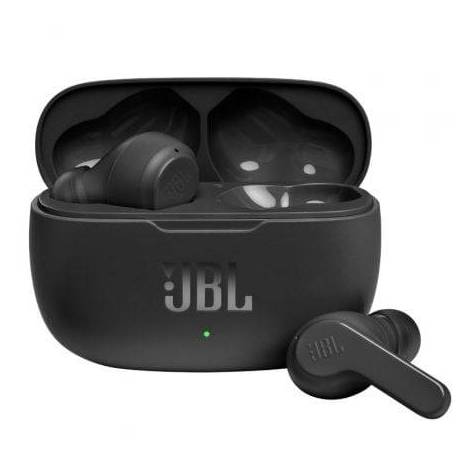 AURICULARES BLUETOOTH JBL WAVE 200TWS CON ESTUCHE DE CARGA/ AUTONOMÍA 5H/ NEGROS