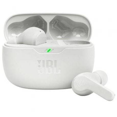 AURICULARES BLUETOOTH JBL WAVE BEAM CON ESTUCHE DE CARGA/ AUTONOMÍA 8H/ BLANCO