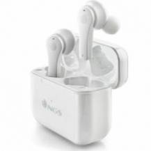 AURICULARES BLUETOOTH NGS ÁRTICA BLOOM CON ESTUCHE DE CARGA/ AUTONOMÍA 6H/ BLANCOS