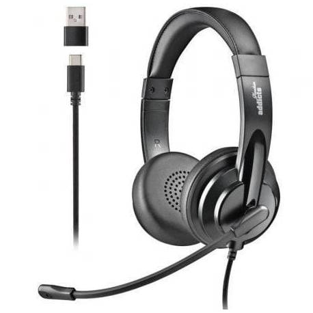 AURICULARES NGS VOX605 USB-C/ CON MICRÓFONO/ USB TIPO-C/ NEGROS