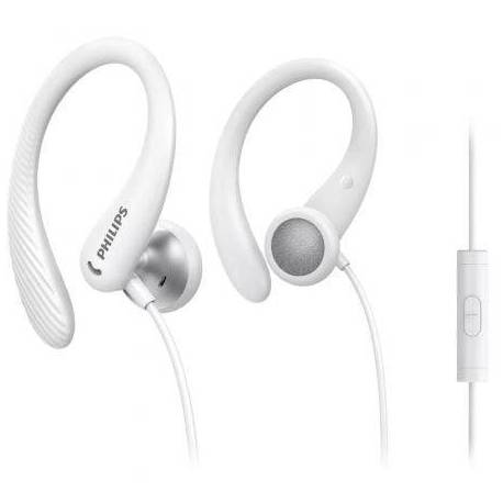 AURICULARES DEPORTIVOS PHILIPS TAA1105WT/ CON MICRÓFONO/ JACK 3.5/ BLANCOS