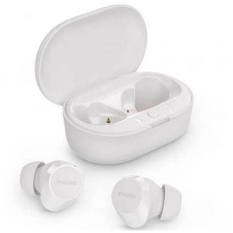 AURICULARES BLUETOOTH PHILIPS TAT1209 CON ESTUCHE DE CARGA/ AUTONOMÍA 6H/ BLANCOS