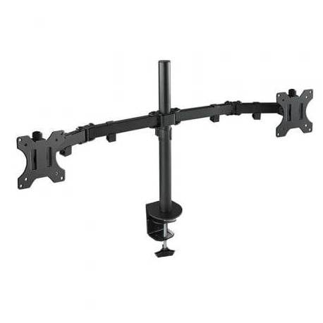 SOPORTE DE MESA PARA 2 MONITORES TOOQ DB1232TN-B/ GIRATORIO/ INCLINABLE/ HASTA 8KG