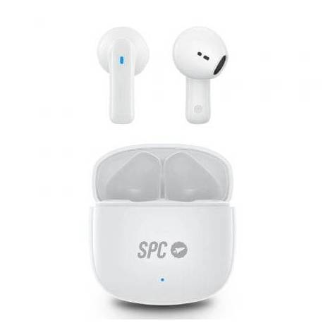 AURICULARES BLUETOOTH SPC ZION 2 PLAY CON ESTUCHE DE CARGA/ AUTONOMÍA 7H/ BLANCOS