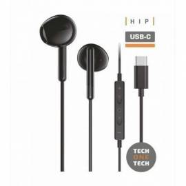 AURICULARES INTRAUDITIVOS TECH ONE TECH EARTECH TEC1302/ CON MICRÓFONO/ USB TIPO-C/ NEGROS