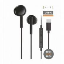 AURICULARES INTRAUDITIVOS TECH ONE TECH EARTECH TEC1302/ CON MICRÓFONO/ USB TIPO-C/ NEGROS