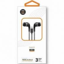 AURICULARES INTRAUDITIVOS TECH ONE TECH EARTECH TEC1305/ CON MICRÓFONO/ USB TIPO-C/ NEGROS