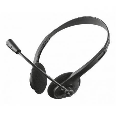 AURICULARES TRUST PRIMO CHAT/ CON MICRÓFONO/ JACK 3.5/ NEGROS