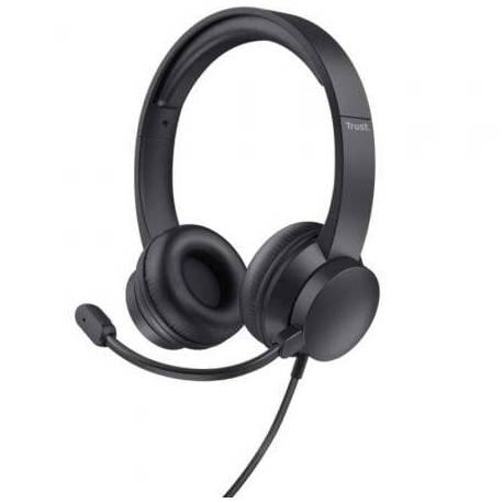 AURICULARES TRUST HS-201 USB/ CON MICRÓFONO/ USB/ NEGROS