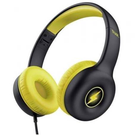 AURICULARES INFANTILES TRUST NOUNA KIDS/ CON MICRÓFONO/ NEGROS