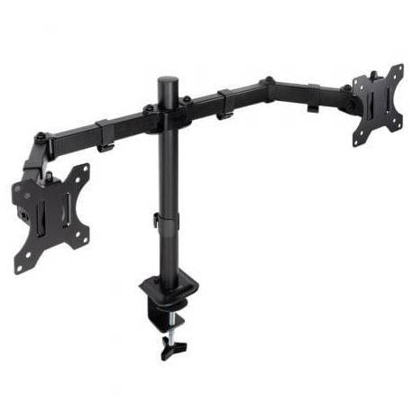 SOPORTE DE MESA PARA 2 MONITORES TOOQ DB1802TN-B/ GIRATORIO/ INCLINABLE/ HASTA 8KG