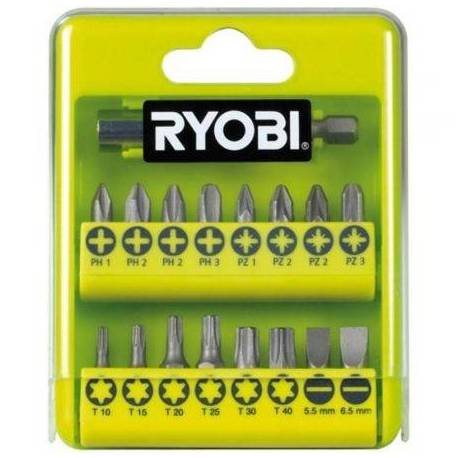 ESTUCHE DE 21 PUNTAS PARA ATORNILLAR RYOBI RAK17SD