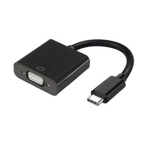 CONVERSOR USB TIPO-C AISENS A109-0347/ USB TIPO-C - VGA HEMBRA/ 15CM/ NEGRO