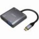 CONVERSOR AISENS A109-0626/ HDMI HEMBRA - VGA HEMBRA - USB TIPO-C MACHO - USB HEMBRA - USB TIPO-C HEMBRA/ 15CM/ GRIS